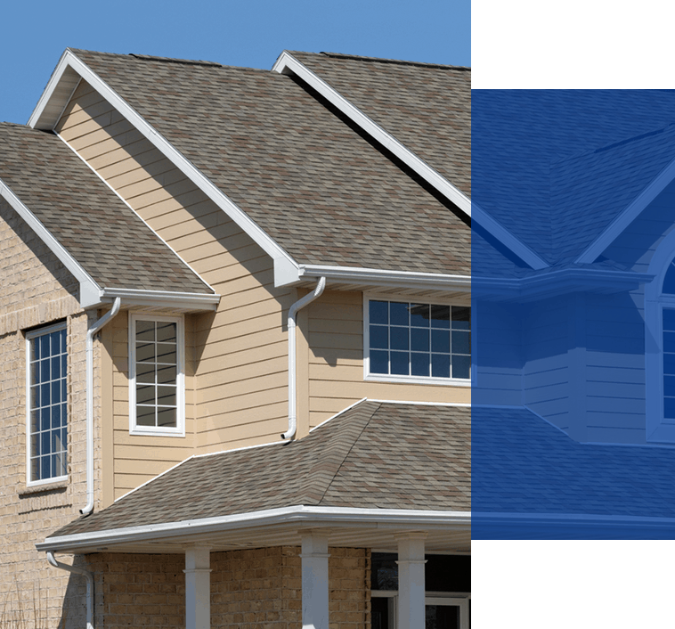 white gutter on house