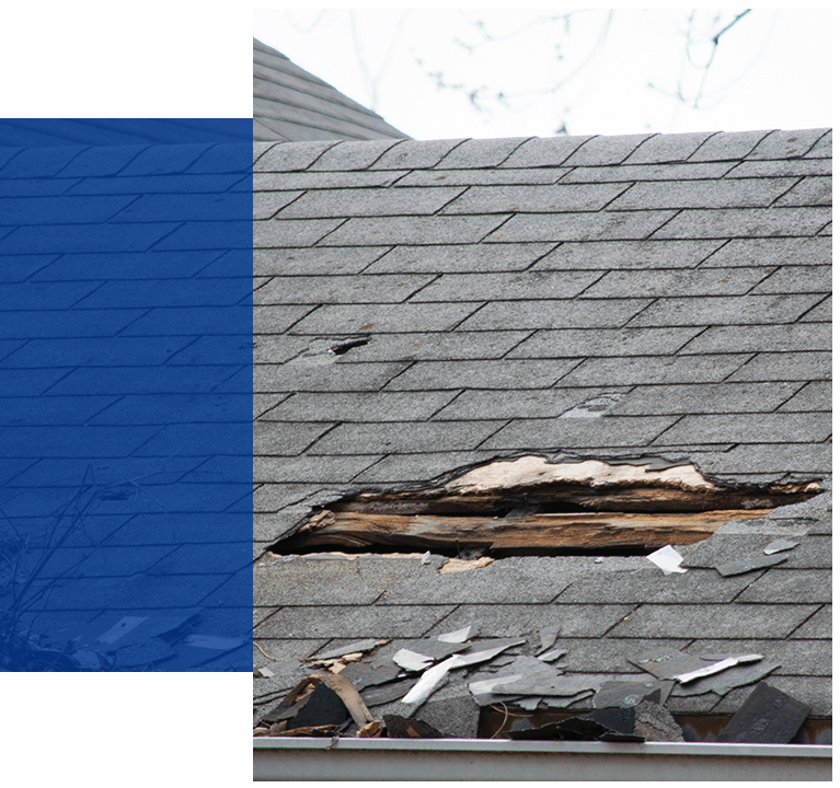 Roof repair needed for wind damage