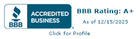 BBB Accredited Business, Rating A+, as of 12/15/2025